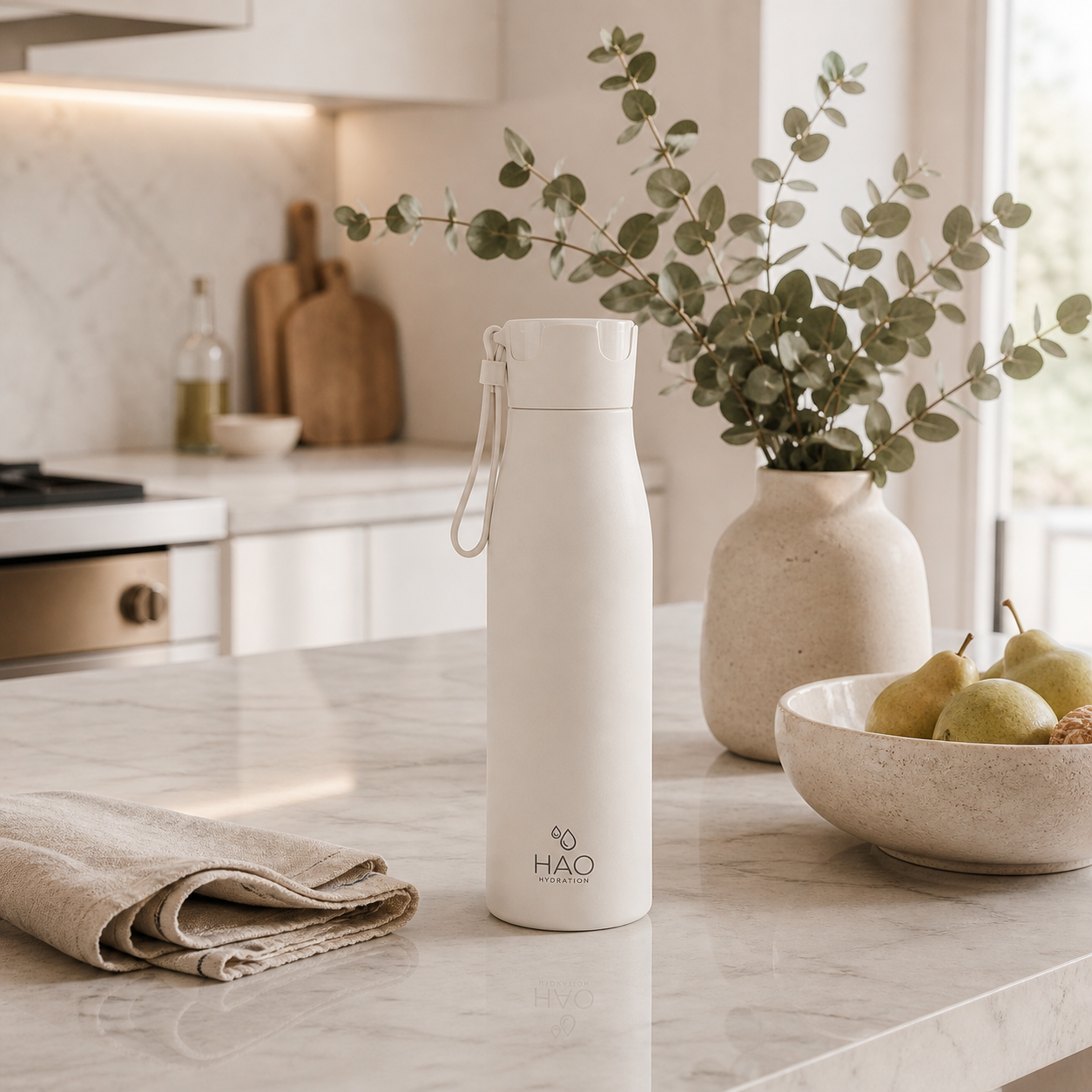 500ml White Purifying Water Bottle