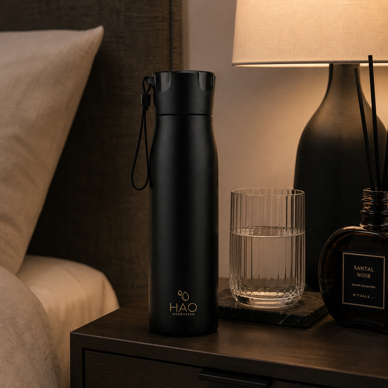 750ml Black (Gold Logo) Purifying Water Bottle