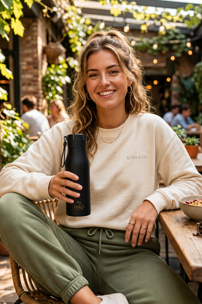 750ml Black (Gold Logo) Purifying Water Bottle