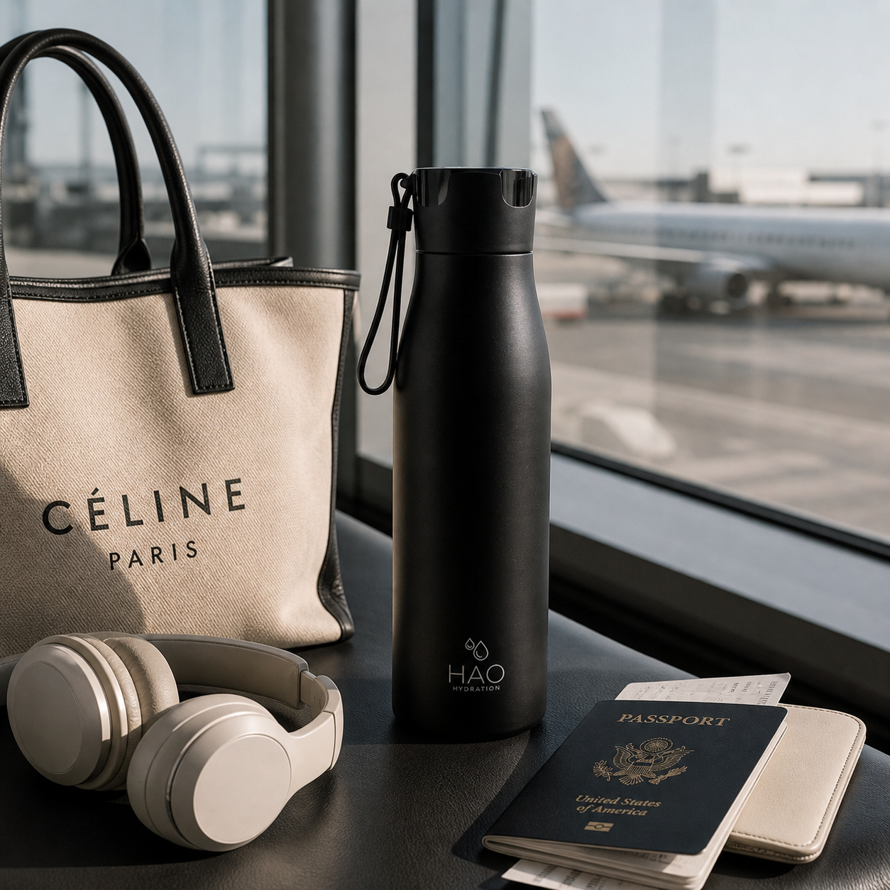 500ml Black (White Logo) Purifying Water Bottle