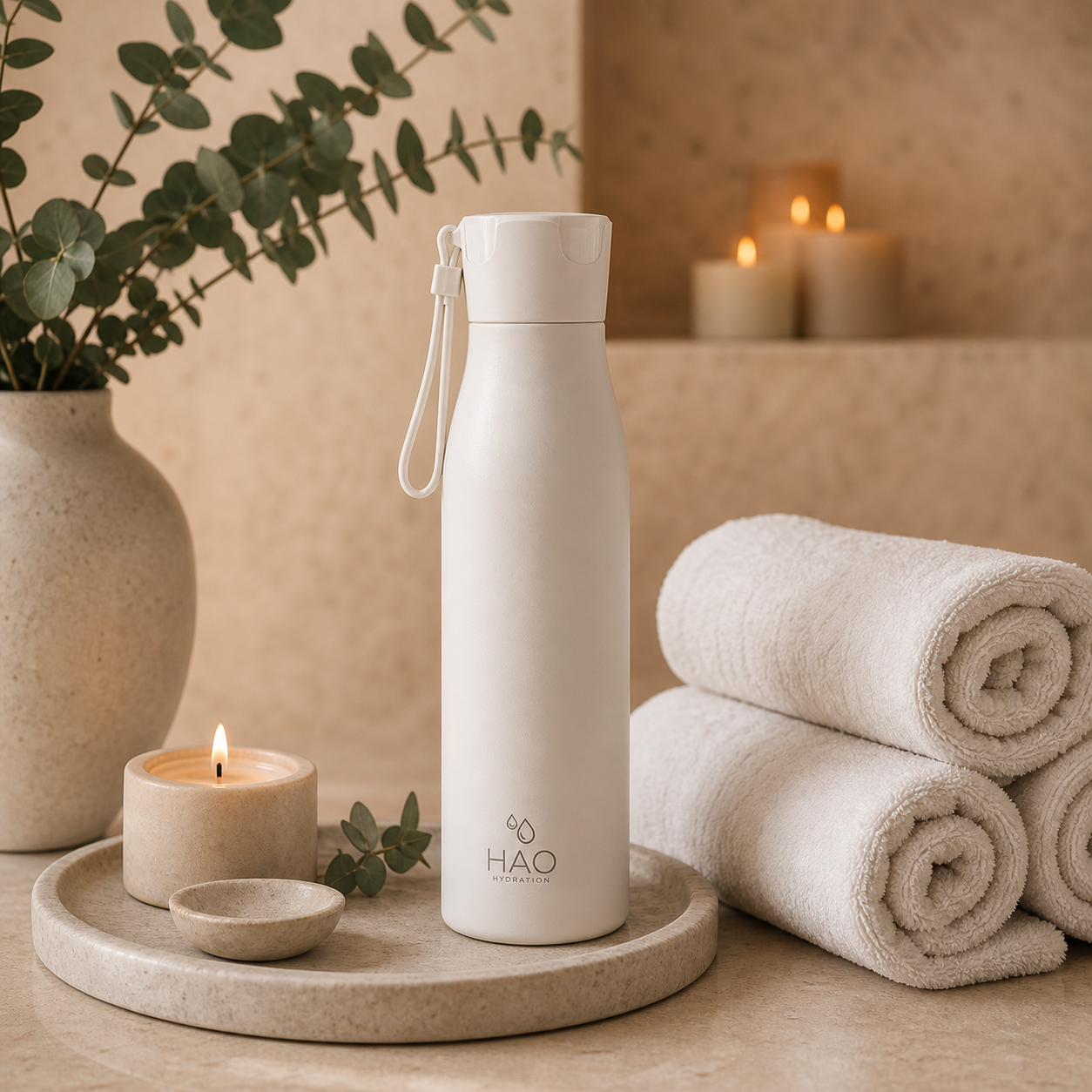 500ml White Purifying Water Bottle