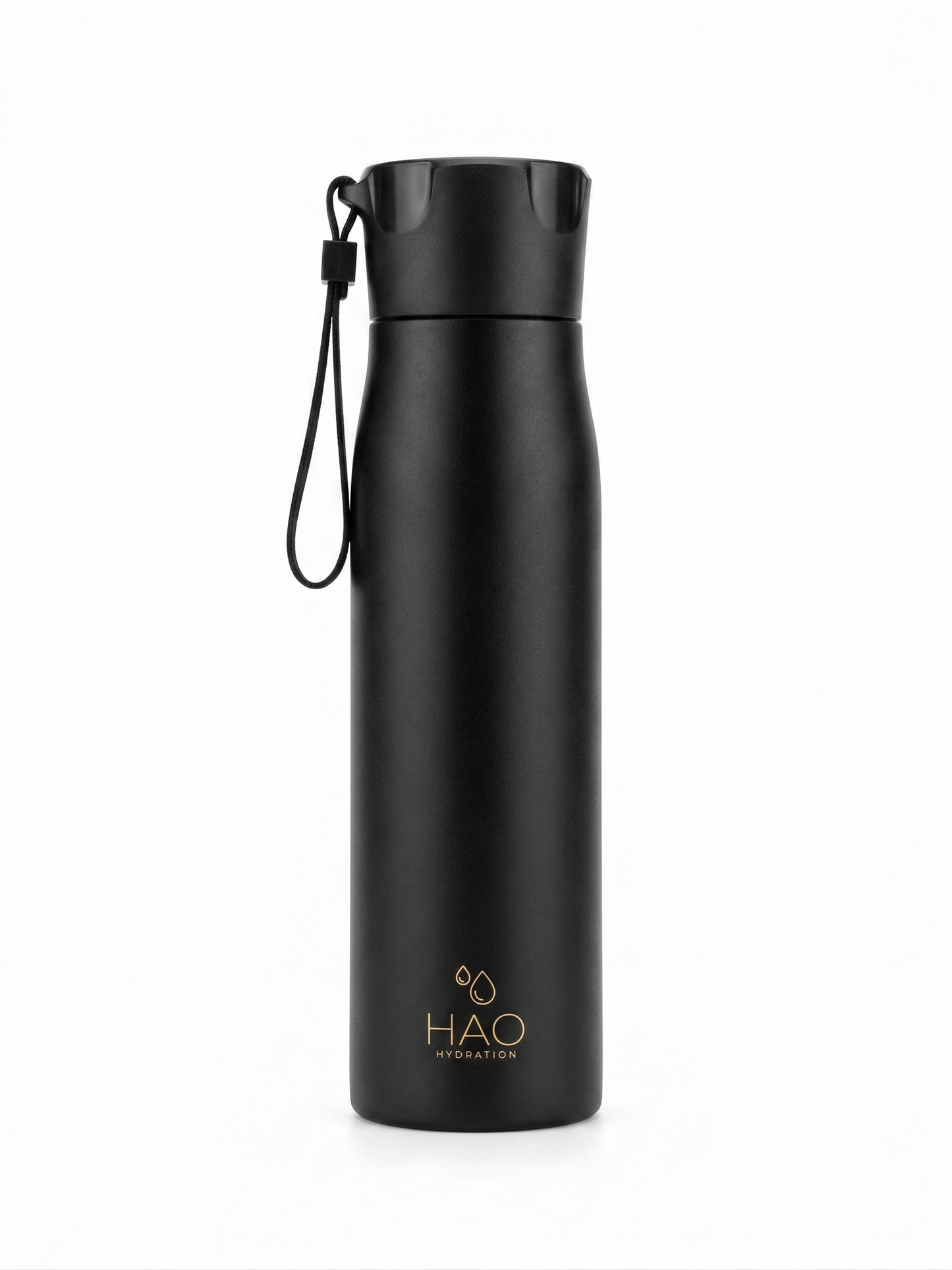 500ml Black (Gold Logo) Purifying Water Bottle.