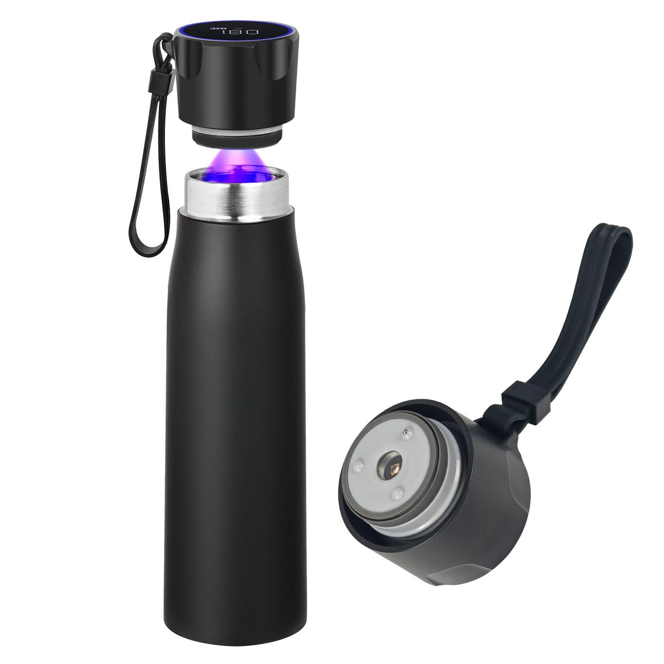 500ml Black (Gold Logo) Purifying Water Bottle.