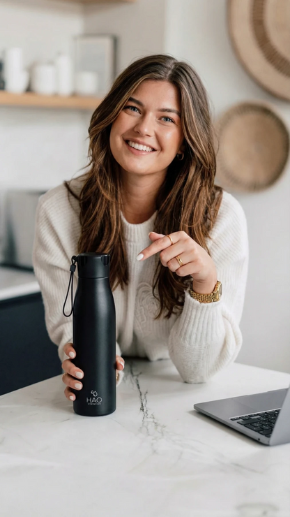 500ml Black (White Logo) Purifying Water Bottle